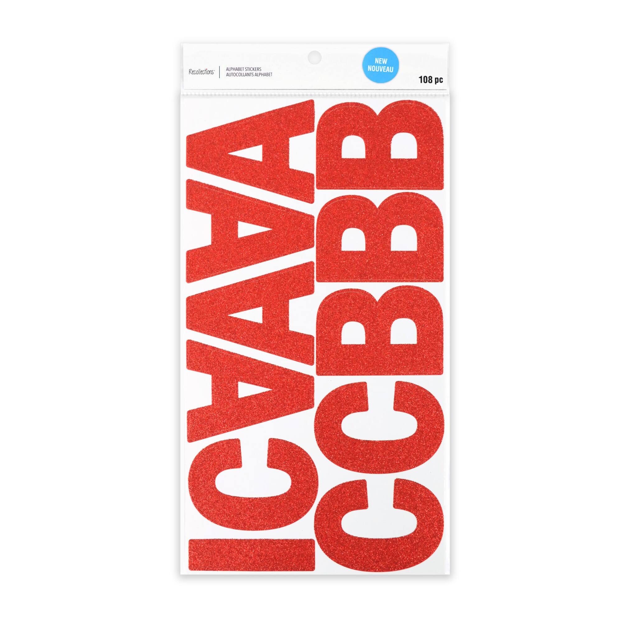 3.25" Red Glitter Alphabet Stickers by Recollections™